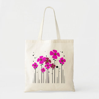 Bolso De Tela Flores rosadas