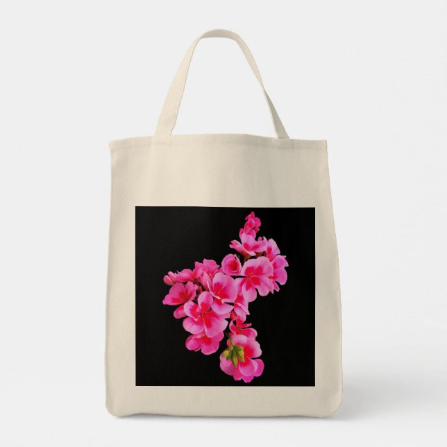 Bolso De Tela Flores rosadas (Reverso)