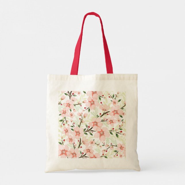 Bolso De Tela Flores rosadas (Reverso)