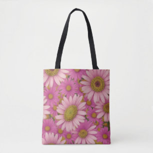 Bolso De Tela Flores rosadas de margarita
