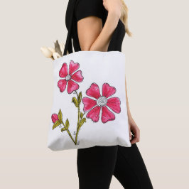 Bolso De Tela Flores rosadas extravagantes