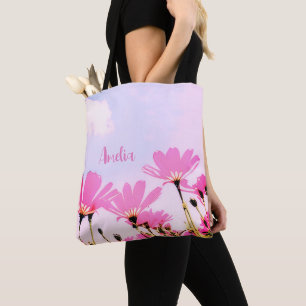 Bolso De Tela Flores rosadas Floral Mamá llama Día de la Madre