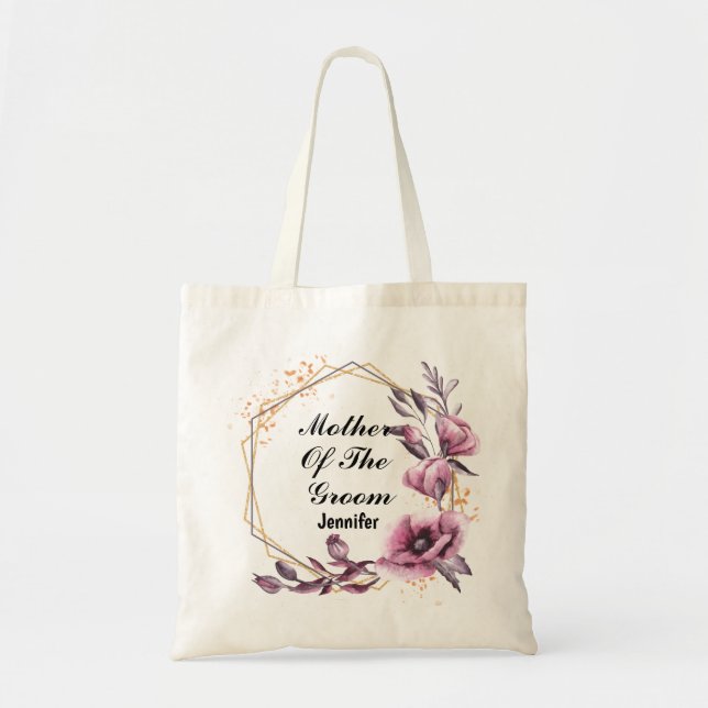 Bolso De Tela Flores rosadas Madre del novio Tote Bag (Frente)