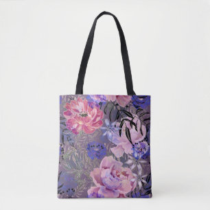 Bolso De Tela Flores rosadas rosadas de peonis ramo de jardín