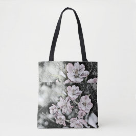 Bolso De Tela Flores rosas antiguas en una rama