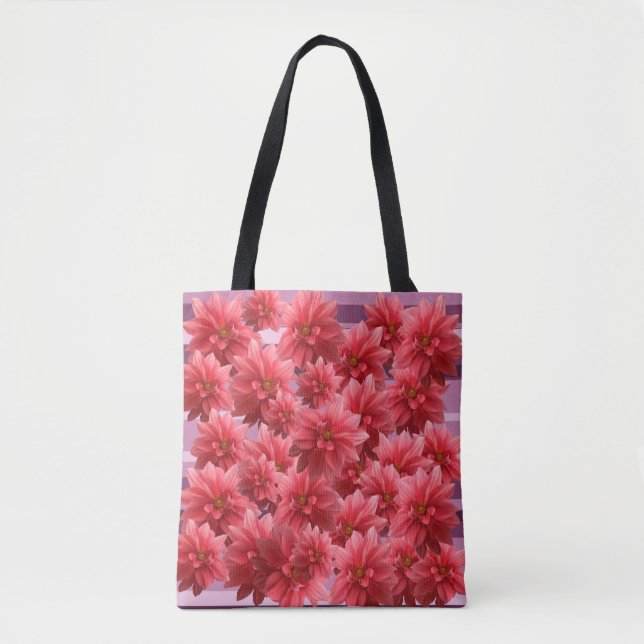 Bolso De Tela Flores rosas, arte botánico (Anverso)