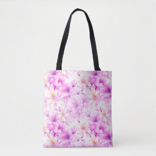 Bolso De Tela Flores rosas color de agua delgadas