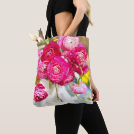 Bolso De Tela Flores rosas Ranunculus Tote Bag