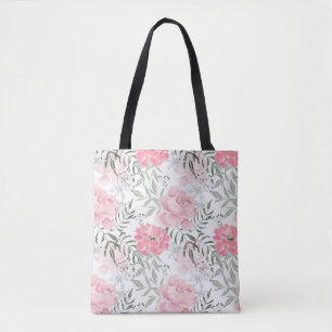 Bolso De Tela Flores rosas rosadas de peonis