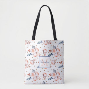 Bolso De Tela Flores rosas Rubor