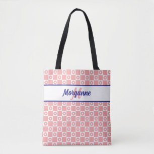 Bolso De Tela Flores rosas Rubor de Monograma controlado