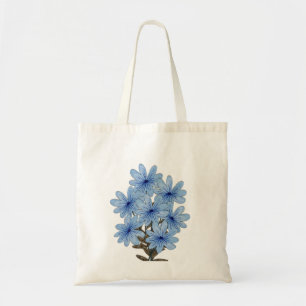 Bolso De Tela Flores salvajes azul acuarela Bouquet