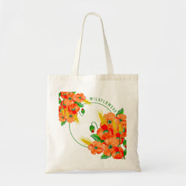 Bolso De Tela Flores silvestres acuarela