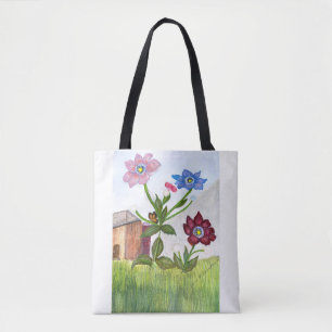 Bolso De Tela Flores silvestres acuarela pintura Tote Bag