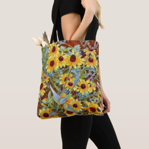 Bolso De Tela Flores silvestres amarillas Floral Art Tote Bag