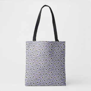 Bolso De Tela Flores silvestres boho sobre lavanda