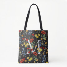 Flores silvestres botánicas elegantes con monogram