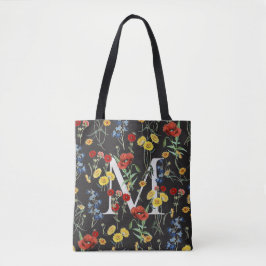 Bolso De Tela Flores silvestres botánicas elegantes con monogram