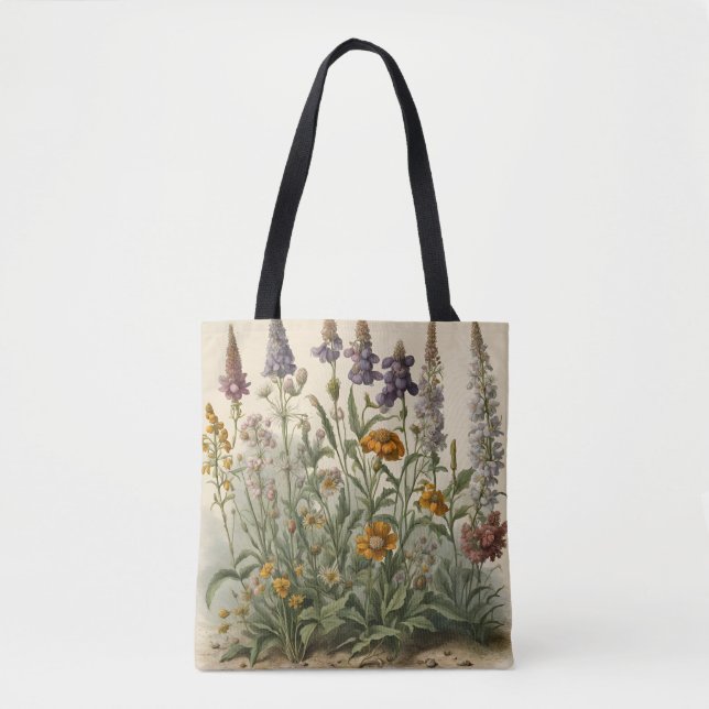 Bolso De Tela Flores silvestres de época (Anverso)