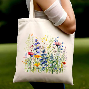 Bolso De Tela Flores silvestres de época Regalo floral estético 