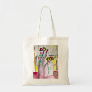 Bolso De Tela Flores silvestres en arte abstracto en jarrones