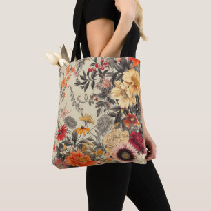 Bolso De Tela Flores silvestres en Beige