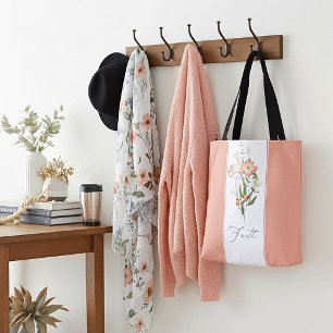 Bolso De Tela Flores Silvestres Fe y Amor