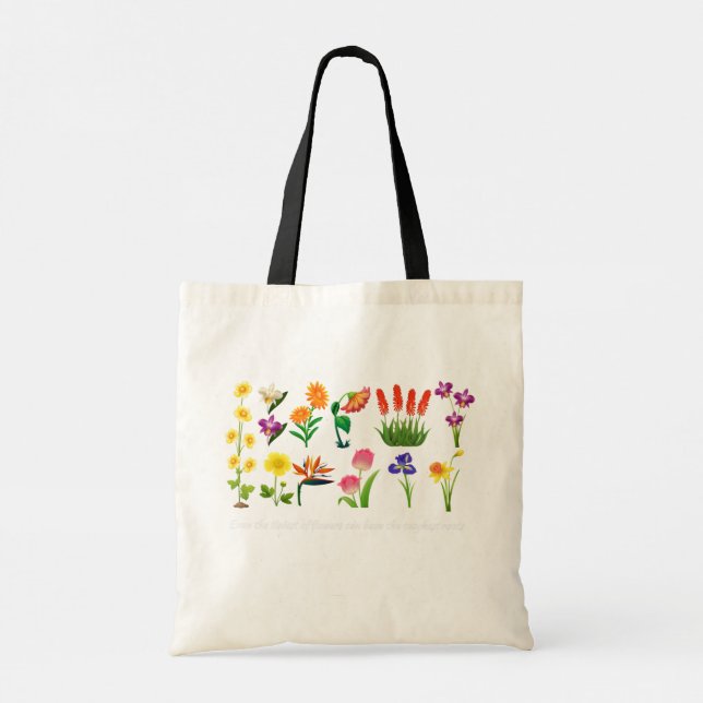 Bolso De Tela Flores silvestres Florales mujeres y chicas (Reverso)