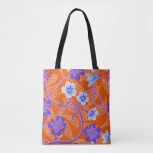 Bolso De Tela Flores silvestres florecientes decorativas. Bac fl
