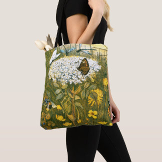 Bolso De Tela Flores silvestres, mariposas, prados de estilo Art