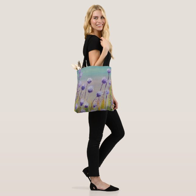 Bolso De Tela Flores silvestres moradas (Puesto)