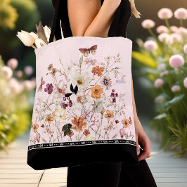 Bolso De Tela Flores silvestres presionadas Monograma de Cottage