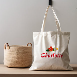 Bolso De Tela Flores silvestres rojas rústicas Tote Bag