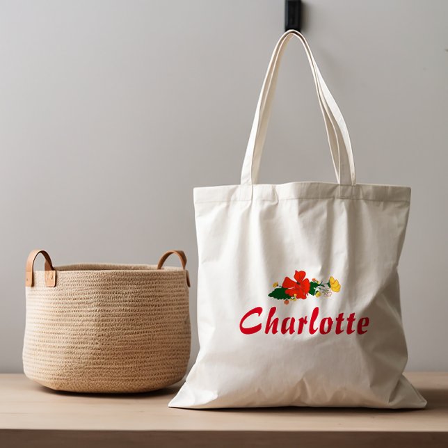 Bolso De Tela Flores silvestres rojas rústicas Tote Bag (Subido por el creador)