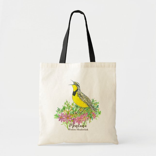 Bolso De Tela Flores silvestres rosadas bitterroot de Meadowlark (Frente)