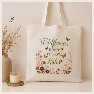 Bolso De Tela Flores silvestres terrosas no siguen reglas Gráfic