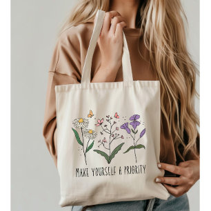 Bolso De Tela Flores silvestres vintage Autoamor
