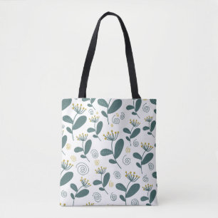 Bolso De Tela Flores sin foco en un estilo escandinavo.