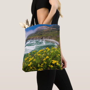 Bolso De Tela Flores sobre la playa Sand Dollar