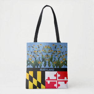 Bolso De Tela Flores Susan Flower MarylandTote Bag con ojos negr