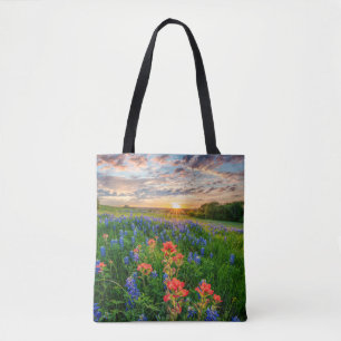 Bolso De Tela Flores Texas Bluebonnets y pincel indio