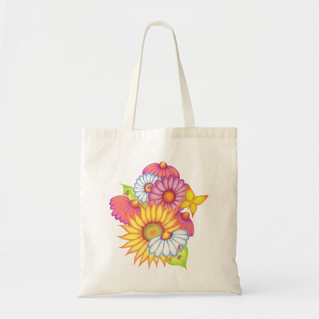 Bolso De Tela Flores Tote Bag (Frente)