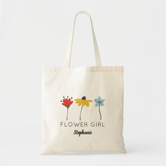 Bolso De Tela Flores Tote femenino de flores personalizado (Frente)