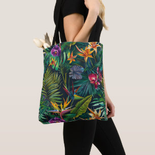 Bolso De Tela Flores tropicales