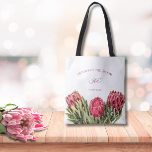 Bolso De Tela Flores Tropicales Botánicas Protea Rosa Hoja Verde