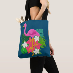 Bolso De Tela Flores tropicales de flamenco rosa