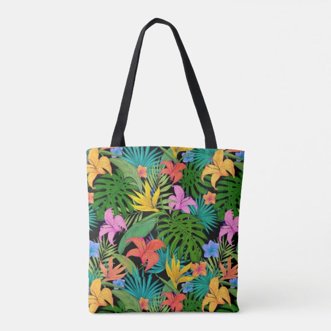 Bolso De Tela Flores tropicales de Hawái (Reverso)