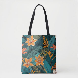Bolso De Tela Flores Tropicales Exóticas