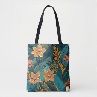 Bolso De Tela Flores Tropicales Exóticas