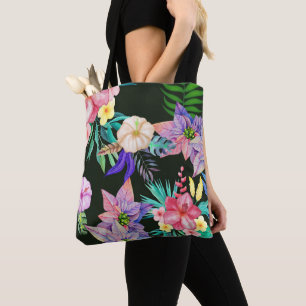 Bolso De Tela Flores tropicales hawaianas